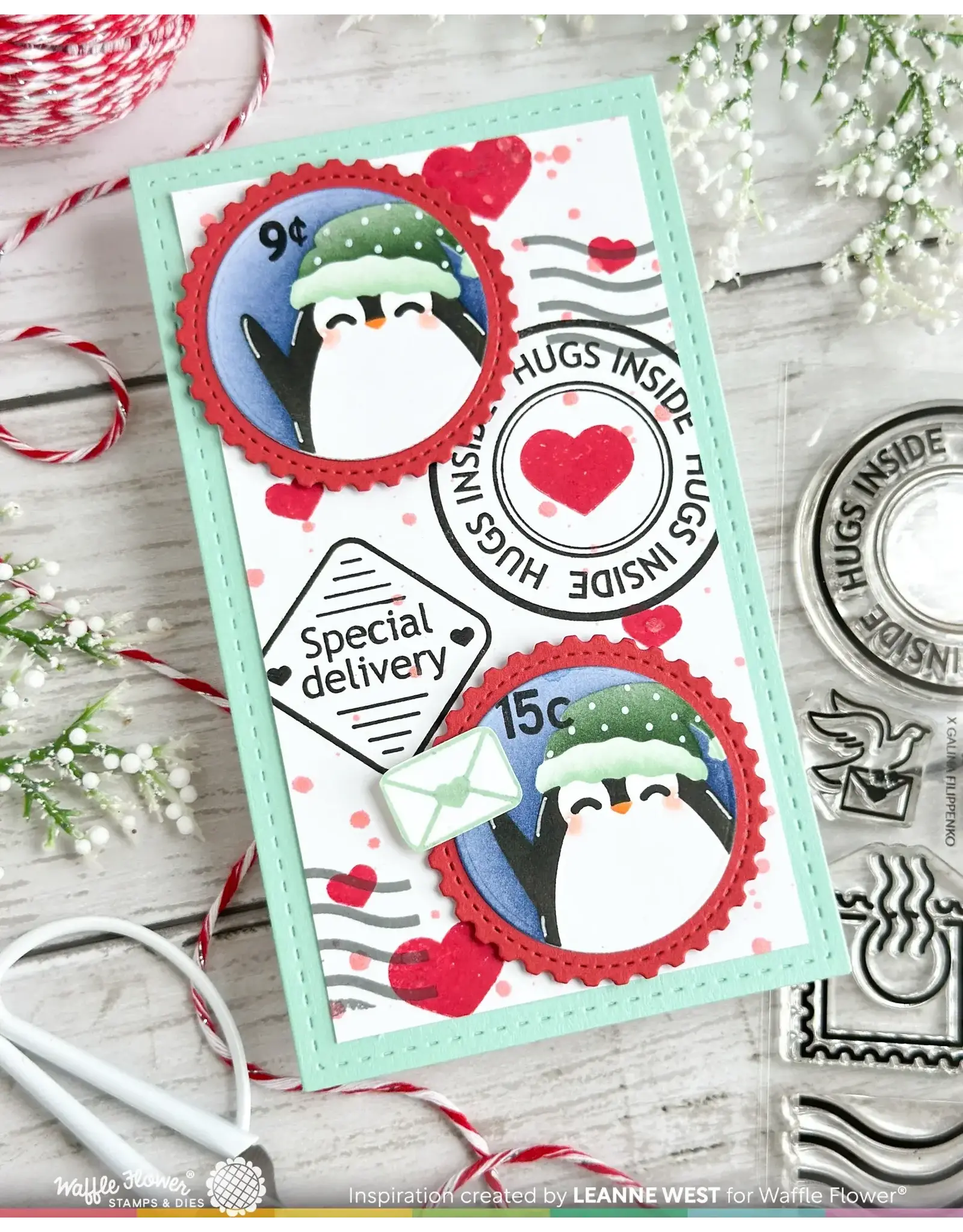 WAFFLE FLOWER WAFFLE FLOWER NESTING POSTAGE COLLAGE CLEAR STAMP SET