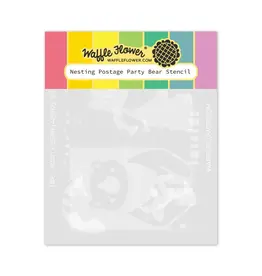 WAFFLE FLOWER WAFFLE FLOWER NESTING POSTAGE COLLAGE PARTY BEAR STENCIL SET
