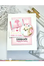 WAFFLE FLOWER WAFFLE FLOWER NESTING POSTAGE COLLAGE PARTY BEAR STENCIL SET