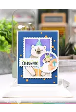 WAFFLE FLOWER WAFFLE FLOWER NESTING POSTAGE COLLAGE PARTY BEAR STENCIL SET