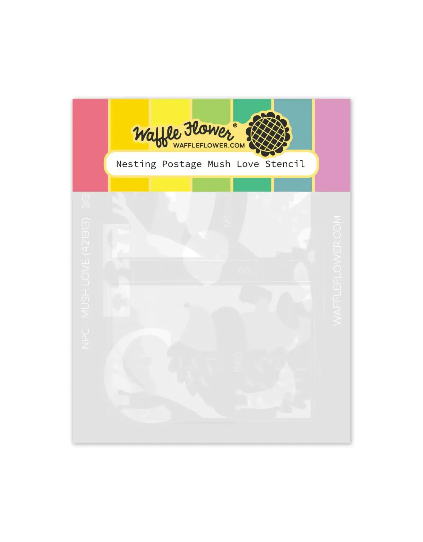 WAFFLE FLOWER WAFFLE FLOWER NESTING POSTAGE COLLAGE MUSH LOVE STENCIL SET