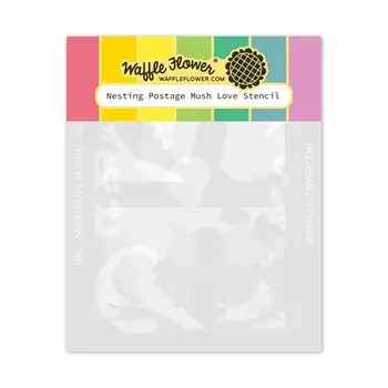 WAFFLE FLOWER WAFFLE FLOWER NESTING POSTAGE COLLAGE MUSH LOVE STENCIL SET
