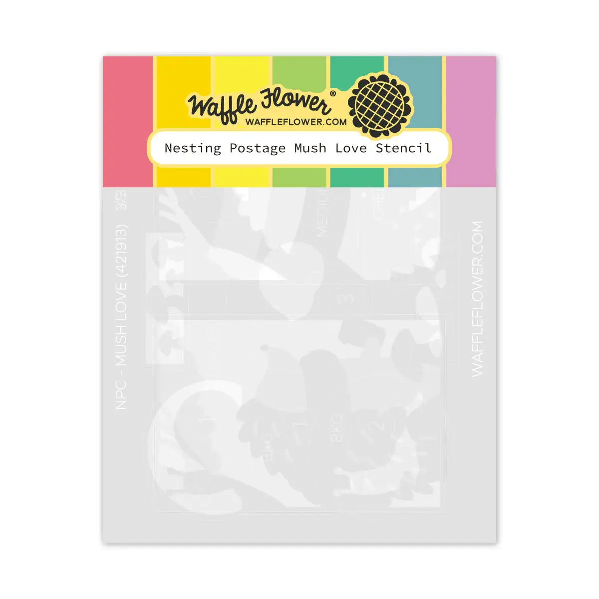 WAFFLE FLOWER WAFFLE FLOWER NESTING POSTAGE COLLAGE MUSH LOVE STENCIL SET