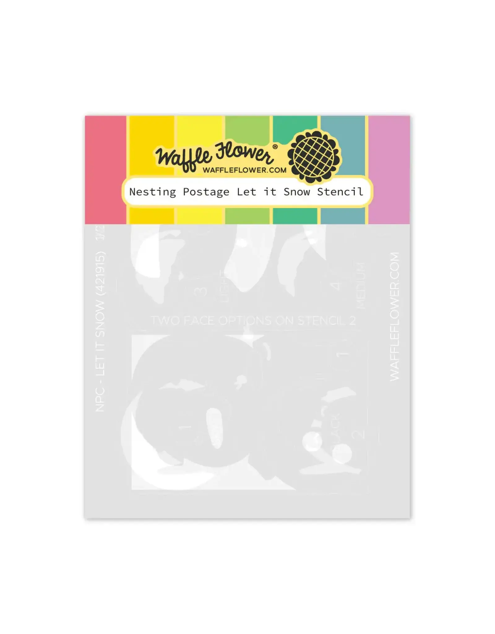 WAFFLE FLOWER WAFFLE FLOWER NESTING POSTAGE COLLAGE LET IT SNOW STENCIL SET
