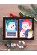 WAFFLE FLOWER WAFFLE FLOWER NESTING POSTAGE COLLAGE LET IT SNOW STENCIL SET