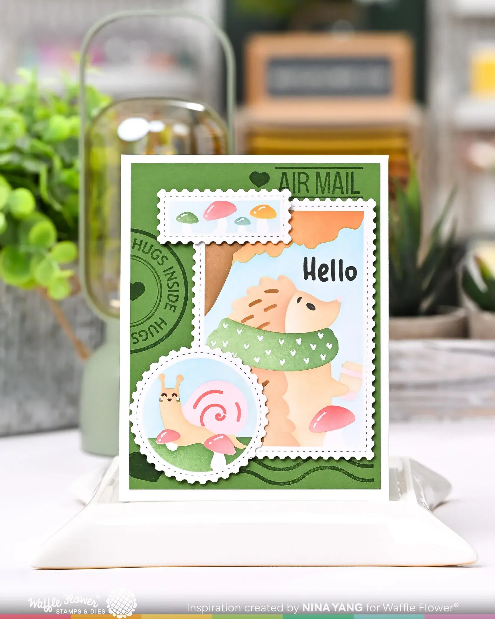 WAFFLE FLOWER WAFFLE FLOWER NESTING POSTAGE COLLAGE MUSH LOVE STENCIL SET