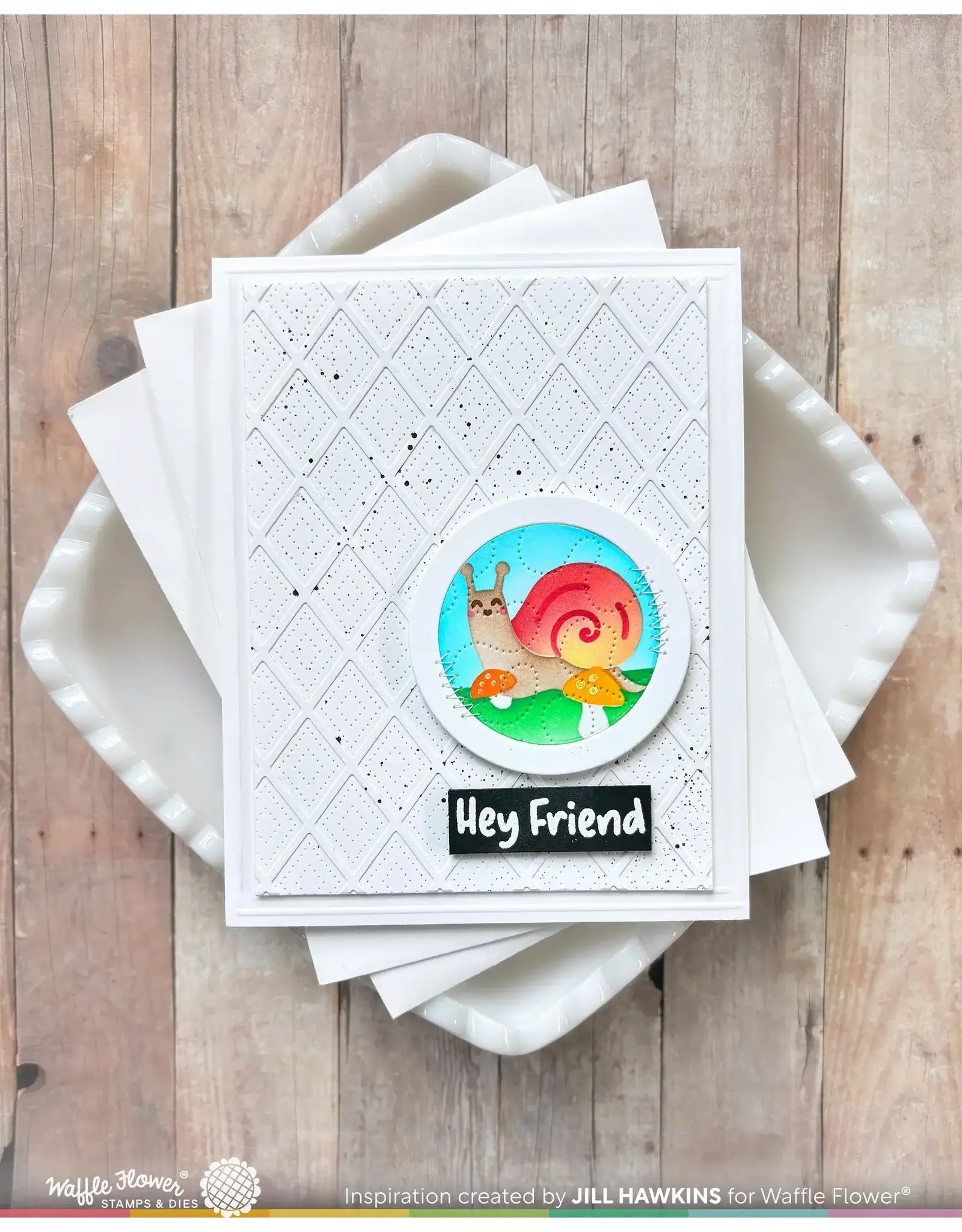 WAFFLE FLOWER WAFFLE FLOWER NESTING POSTAGE COLLAGE MUSH LOVE STENCIL SET
