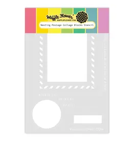 WAFFLE FLOWER WAFFLE FLOWER NESTING POSTAGE COLLAGE BLOCKS STENCIL