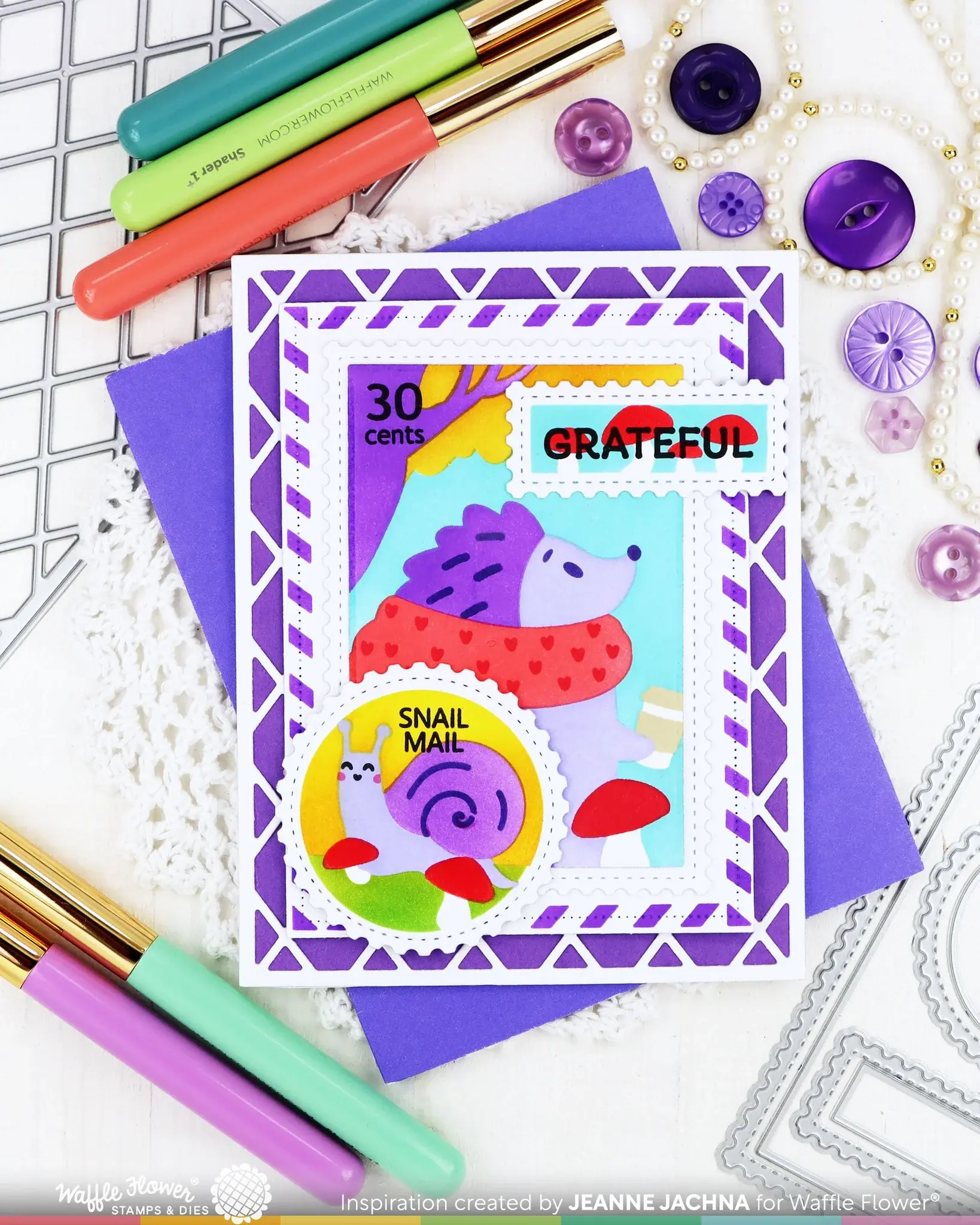WAFFLE FLOWER WAFFLE FLOWER NESTING POSTAGE COLLAGE BLOCKS STENCIL