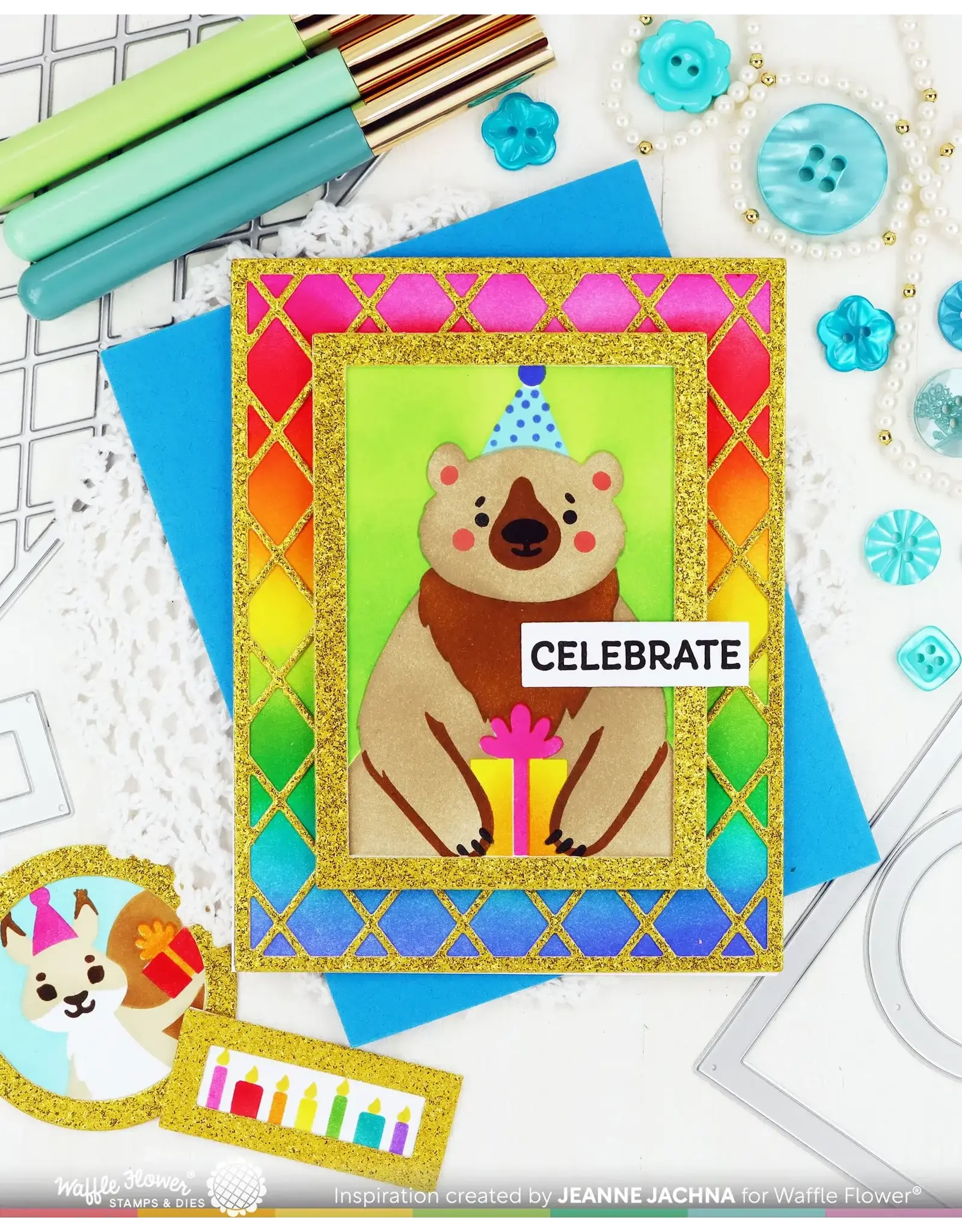 WAFFLE FLOWER WAFFLE FLOWER NESTING POSTAGE COLLAGE BLOCKS DIE SET