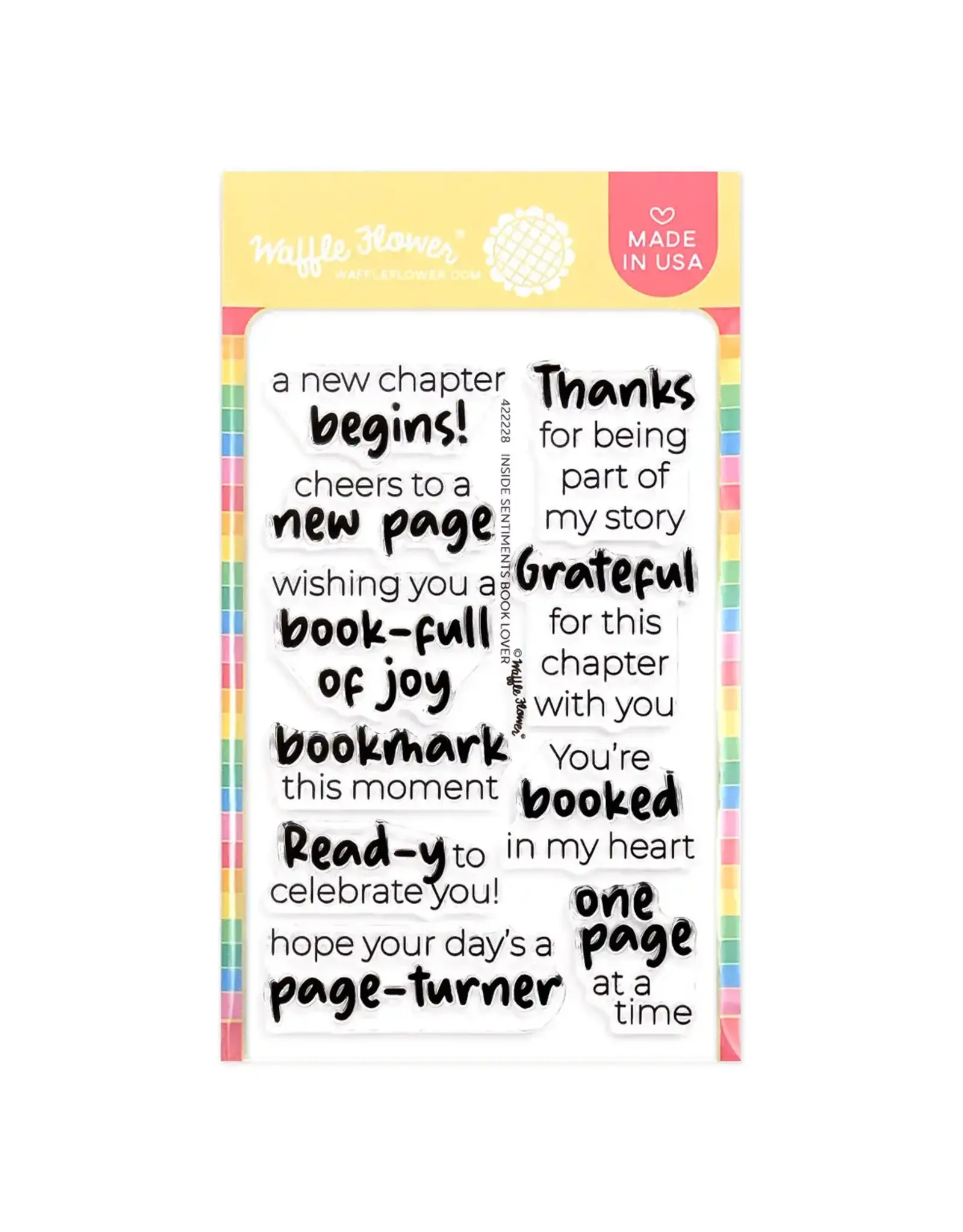 WAFFLE FLOWER WAFFLE FLOWER INSIDE SENTIMENTS BOOK LOVER CLEAR STAMP SET