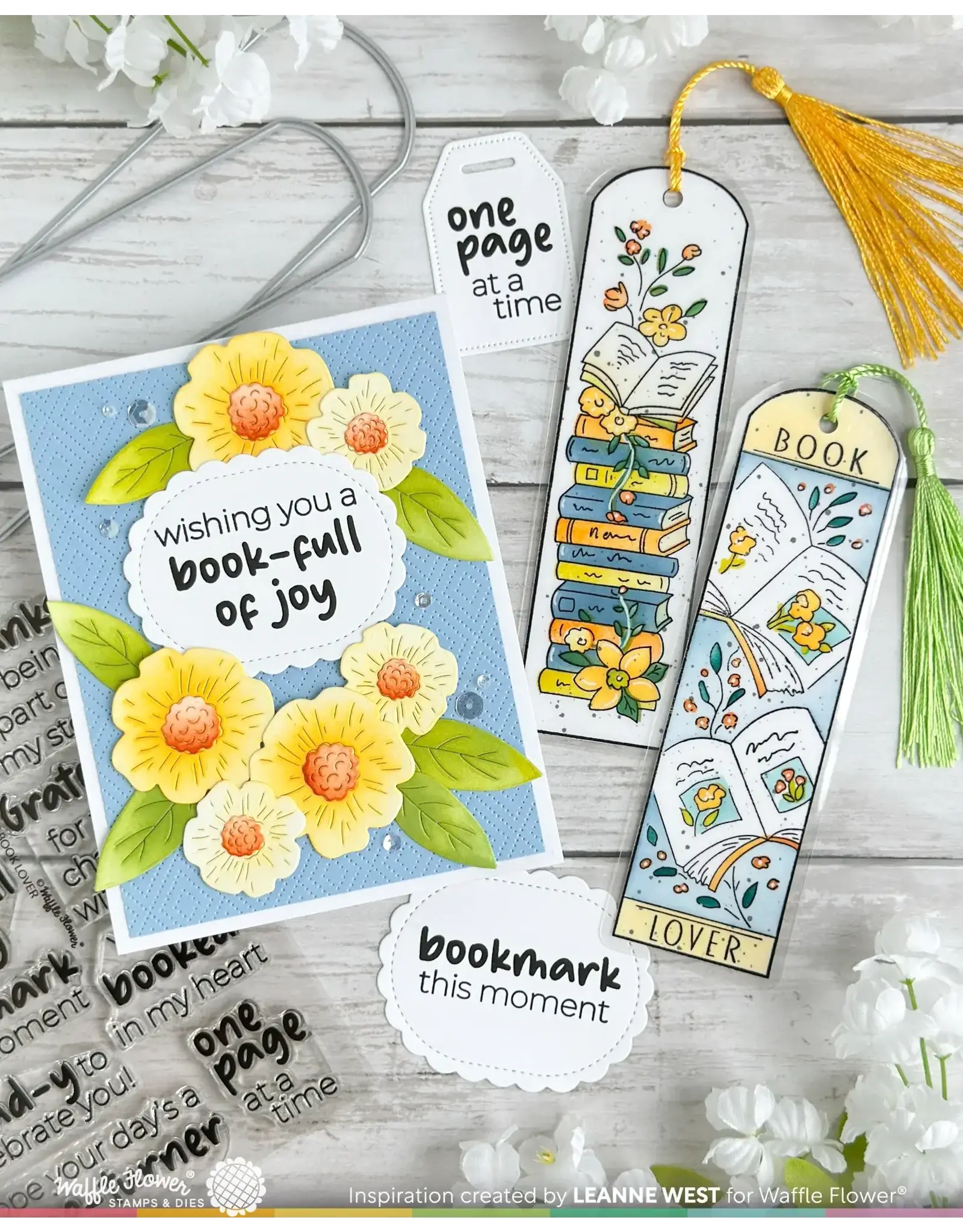 WAFFLE FLOWER WAFFLE FLOWER INSIDE SENTIMENTS BOOK LOVER CLEAR STAMP SET