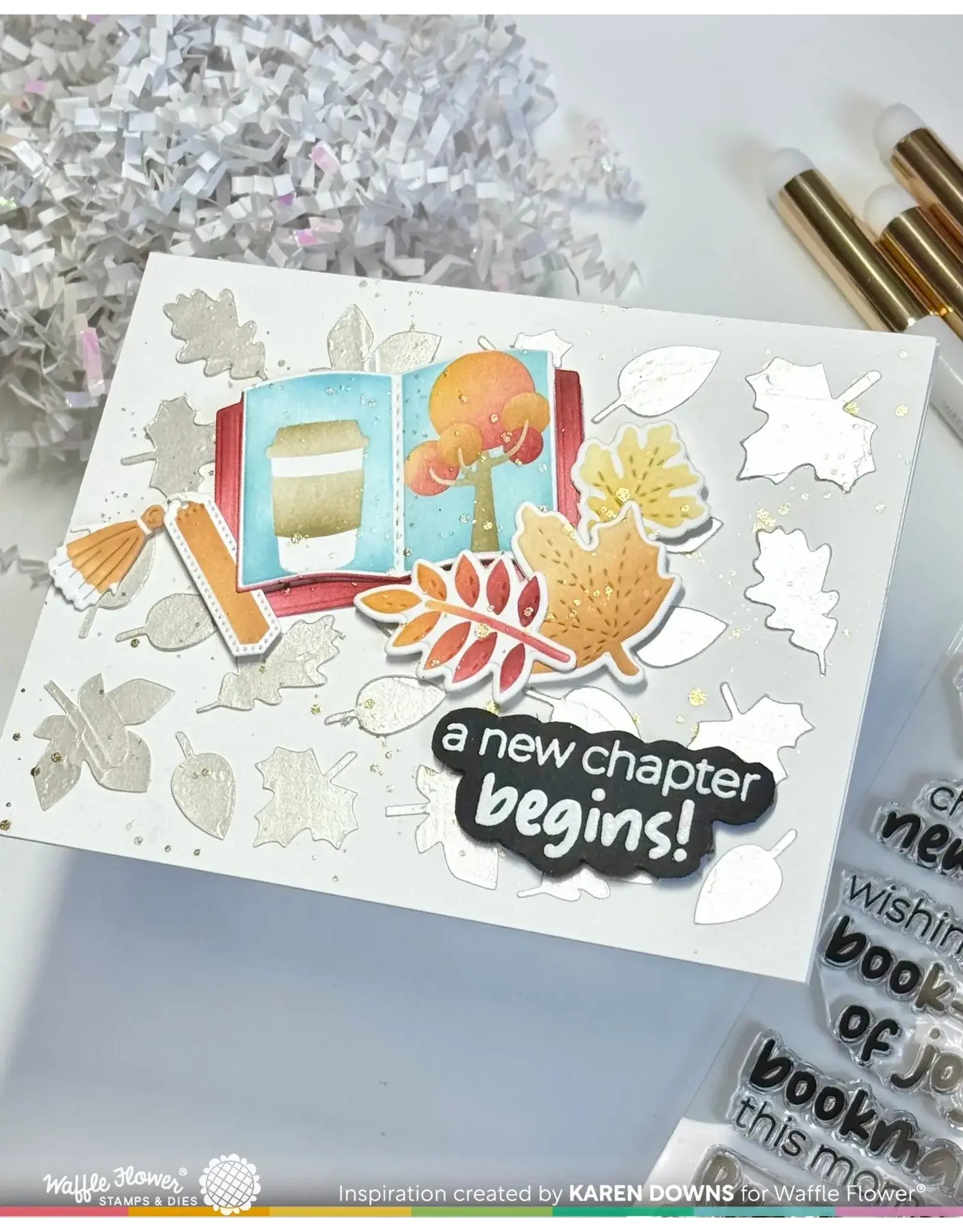 WAFFLE FLOWER WAFFLE FLOWER INSIDE SENTIMENTS BOOK LOVER CLEAR STAMP SET