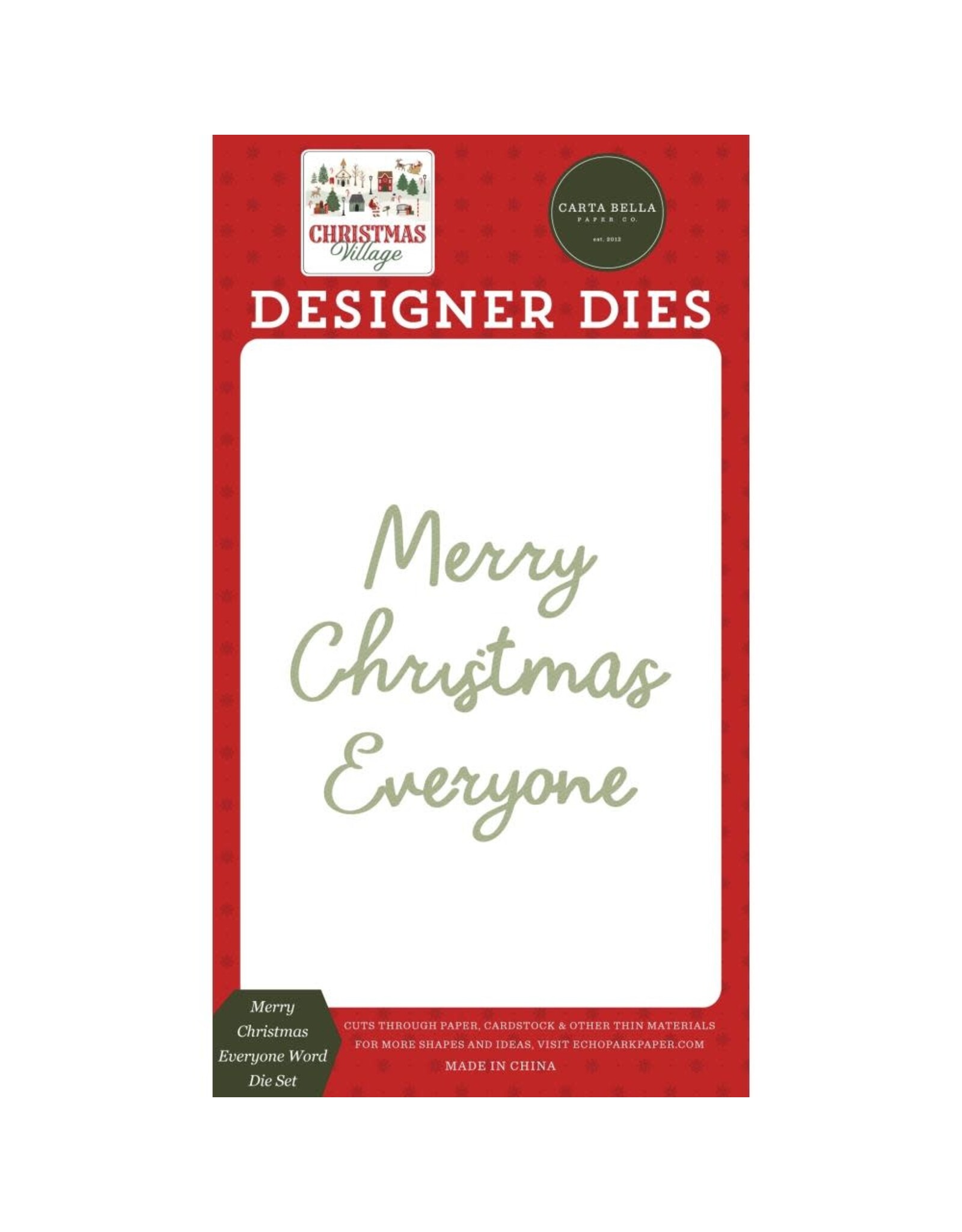 ECHO PARK PAPER ECHO PARK CHRISTMAS VILLAGE MERRY CHRISTMAS EVERYONEN WORD DIE