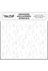 ECHO PARK PAPER ECHO PARK WINTER TREES 6x6 LAYERED STENCIL