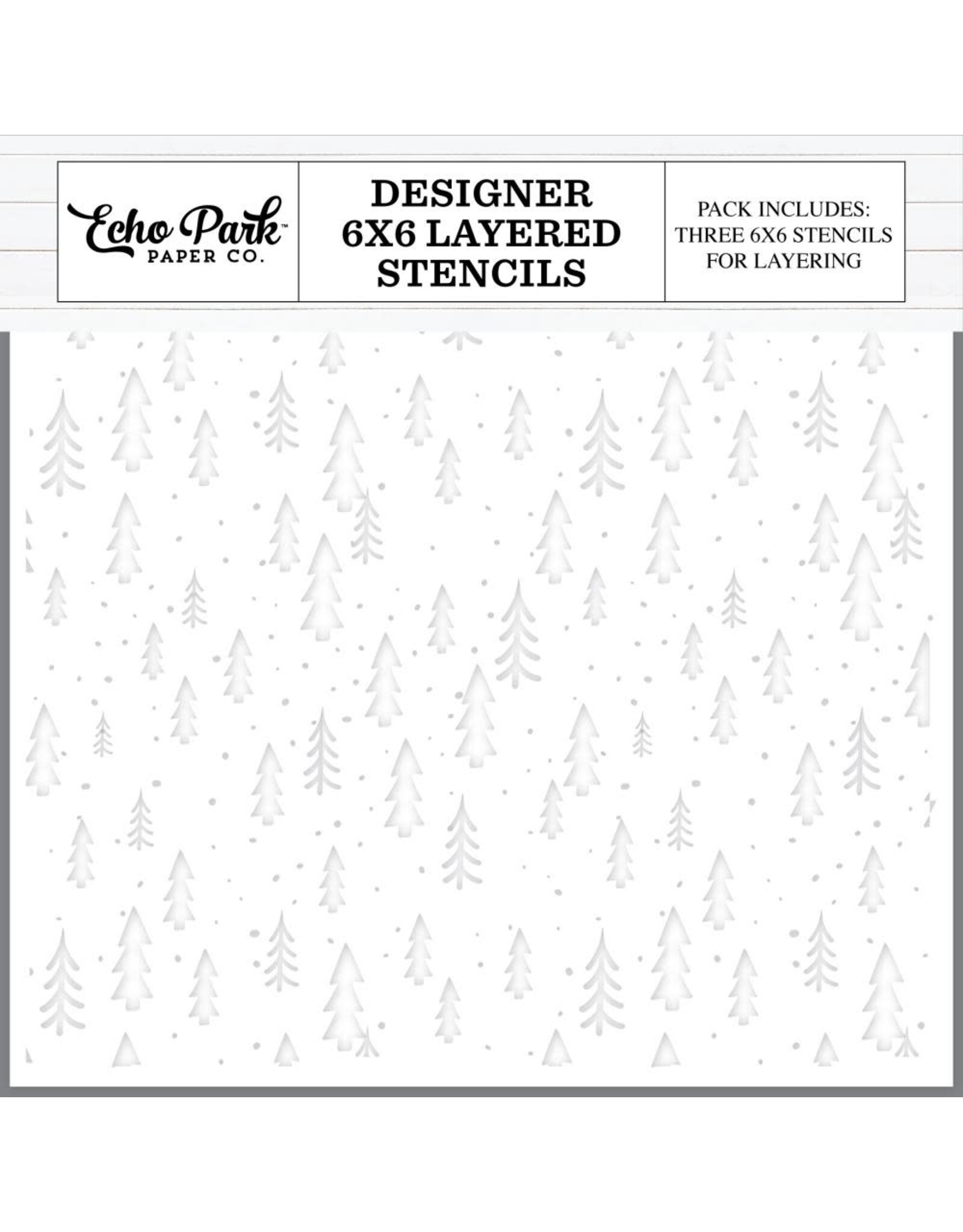 ECHO PARK PAPER ECHO PARK WINTER TREES 6x6 LAYERED STENCIL