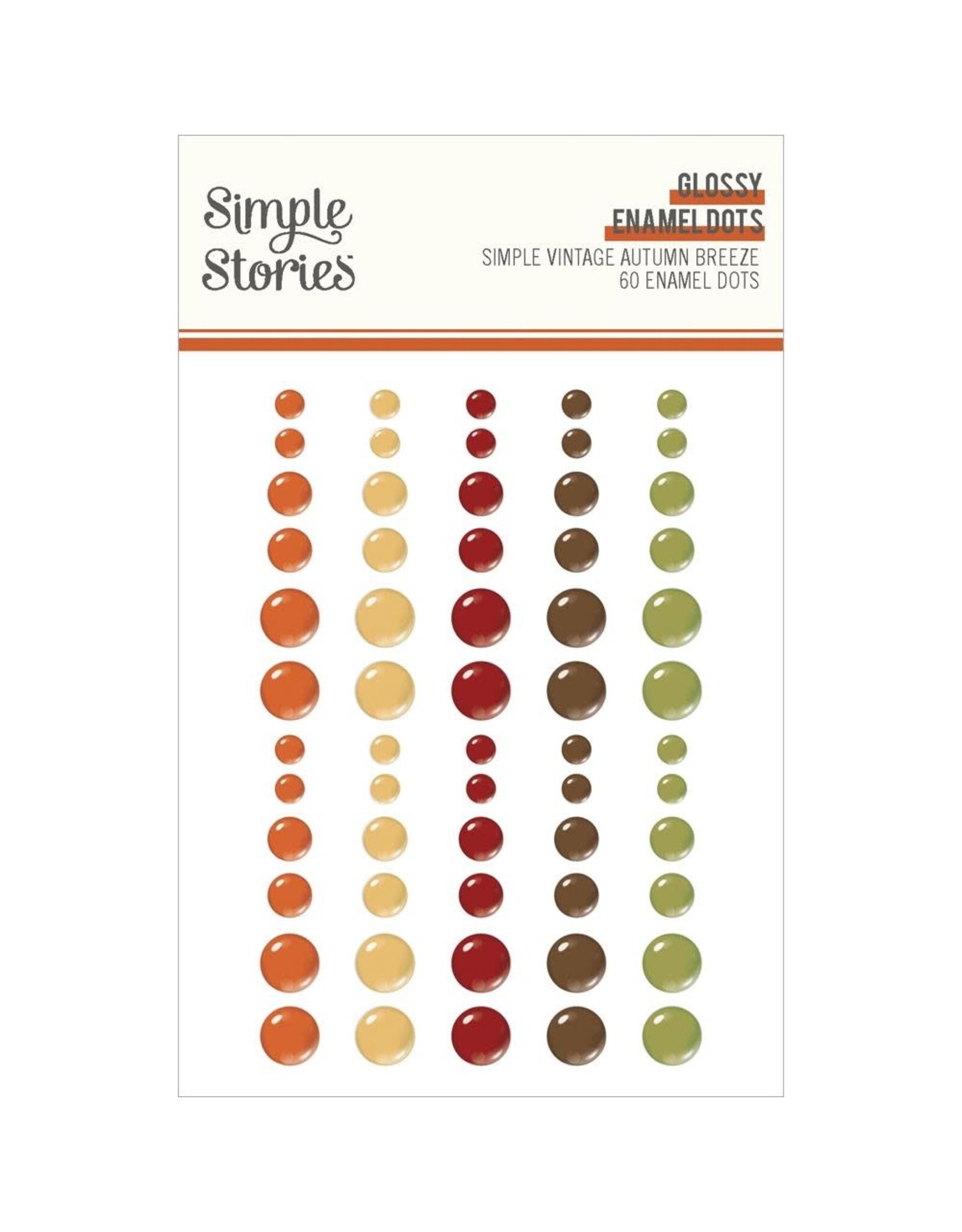 SIMPLE STORIES SIMPLE STORIES SIMPLE VINTAGE AUTUMN BREEZE GLOSSY ENAMEL DOTS