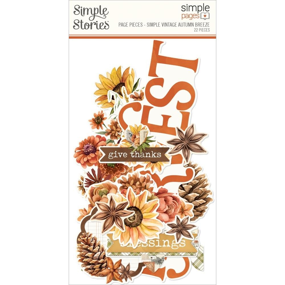 SIMPLE STORIES SIMPLE STORIES SIMPLE PAGES AUTUMN BREEZE PAGE PIECES 22/PK