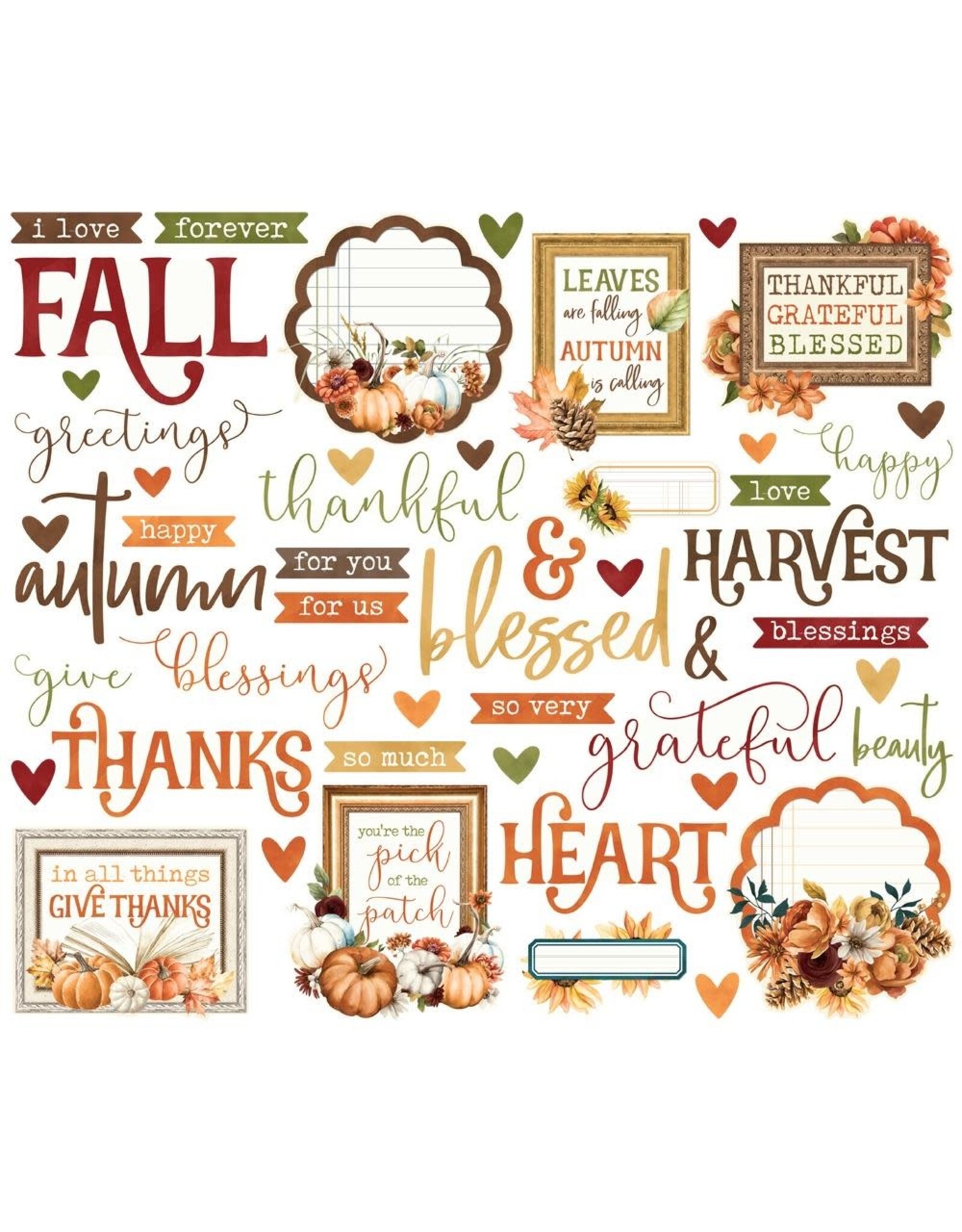 SIMPLE STORIES SIMPLE STORIES SIMPLE VINTAGE AUTUMN BREEZE SENTIMENT BITS & PIECES 49/PK