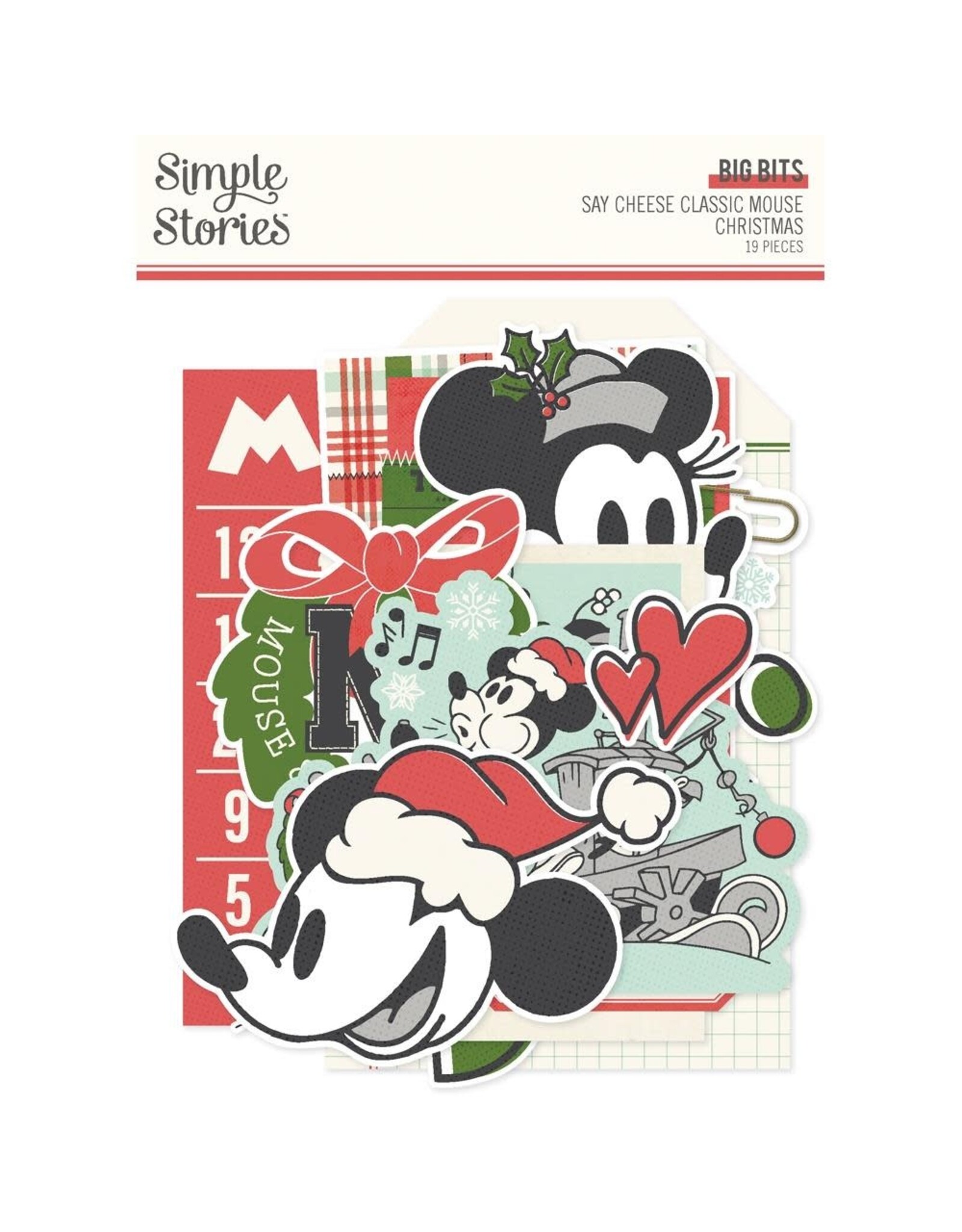 SIMPLE STORIES SIMPLE STORIES SAY CHEESE CLASSIC MOUSE CHRISTMAS BIG BITS & PIECES 19/PK