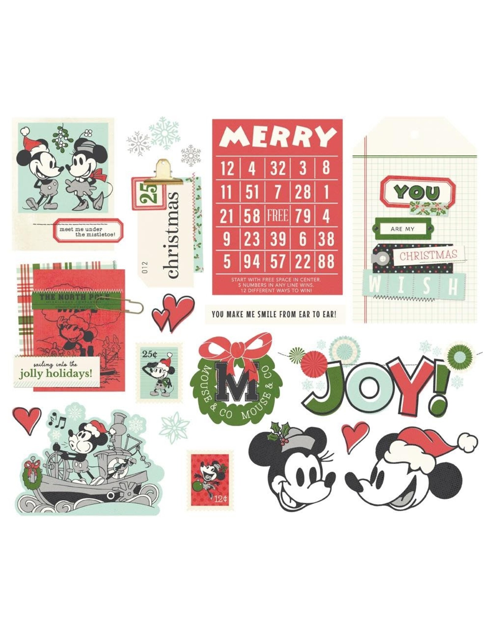 SIMPLE STORIES SIMPLE STORIES SAY CHEESE CLASSIC MOUSE CHRISTMAS BIG BITS & PIECES 19/PK
