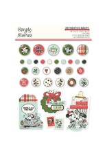 SIMPLE STORIES SIMPLE STORIES SAY CHEESE CLASSIC MOUSE CHRISTMAS DECORATIVE BRADS