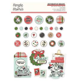 SIMPLE STORIES SIMPLE STORIES SAY CHEESE CLASSIC MOUSE CHRISTMAS DECORATIVE BRADS