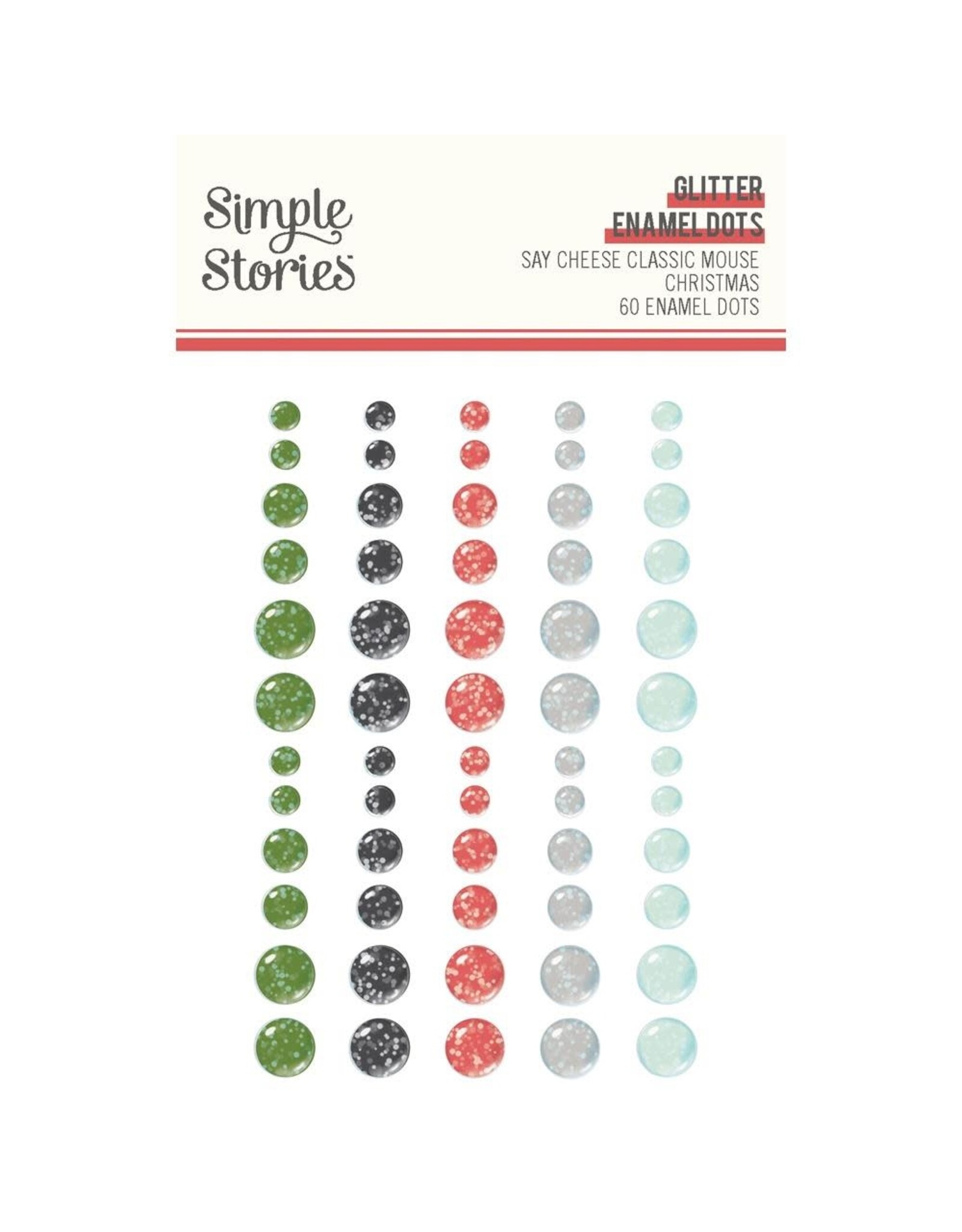 SIMPLE STORIES SIMPLE STORIES SAY CHEESE CLASSIC MOUSE CHRISTMAS GLITTER ENAMEL DOTS