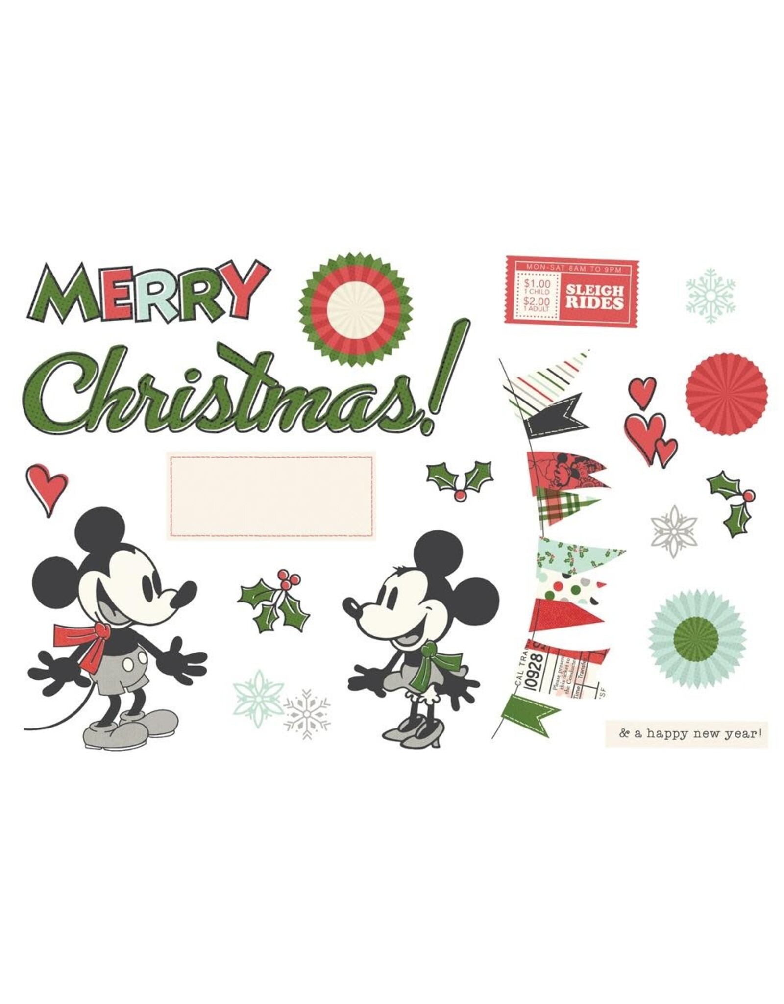 SIMPLE STORIES SIMPLE STORIES SIMPLE PAGES SAY CHEESE CLASSIC MOUSE CHRISTMAS PAGE PIECES 19/PK
