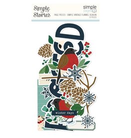 SIMPLE STORIES SIMPLE STORIES SIMPLE PAGES FLANNEL SEASON PAGE PIECES 15/PK