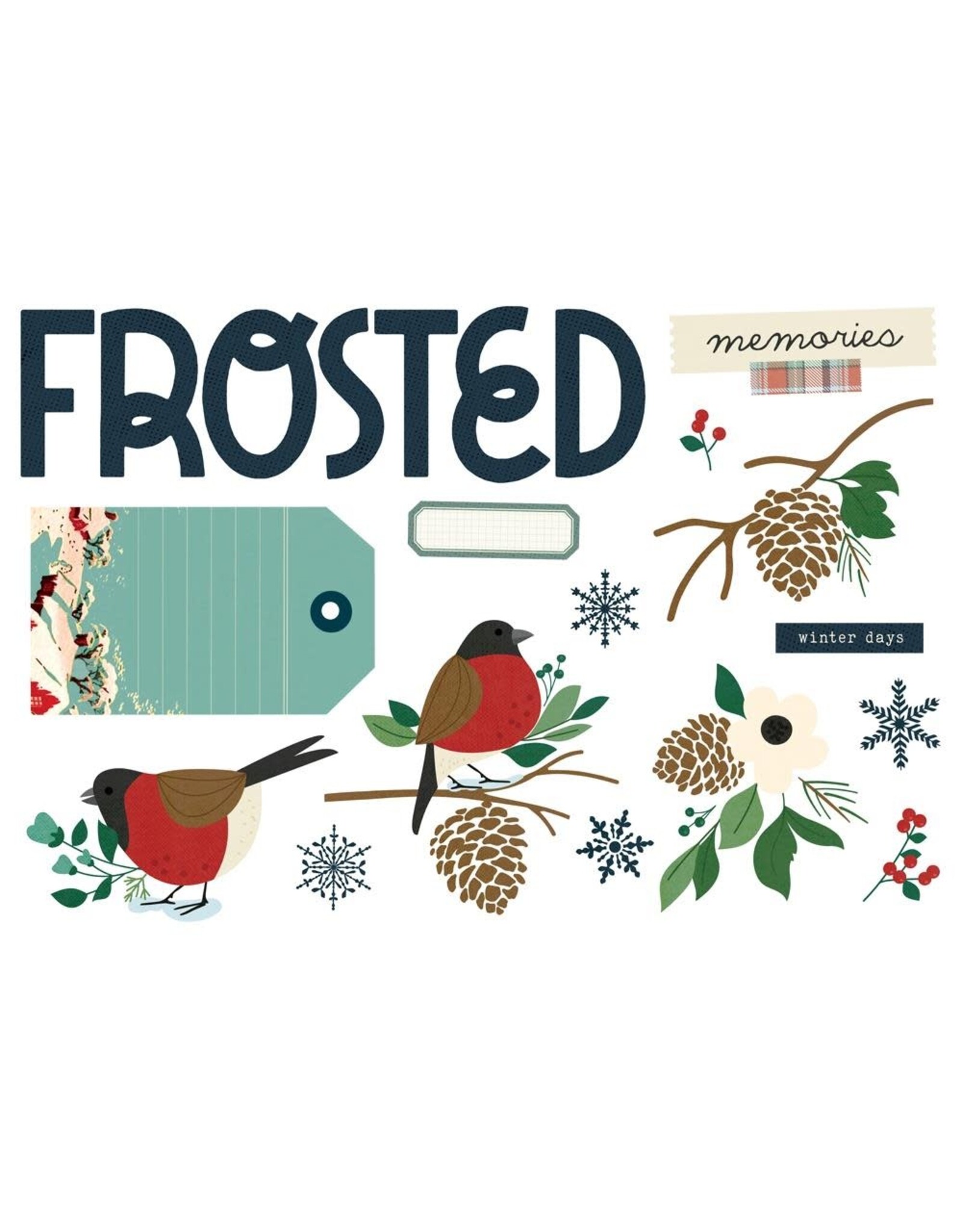 SIMPLE STORIES SIMPLE STORIES SIMPLE PAGES FLANNEL SEASON PAGE PIECES 15/PK