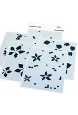 PINKFRESH PINKFRESH STUDIO WHISPERS OF POINSETTIA STENCIL SET 5/PK PINKFRESH PINKFRESH STUDIO WHISPERS OF POINSETTIA STENCIL SET 5/PK