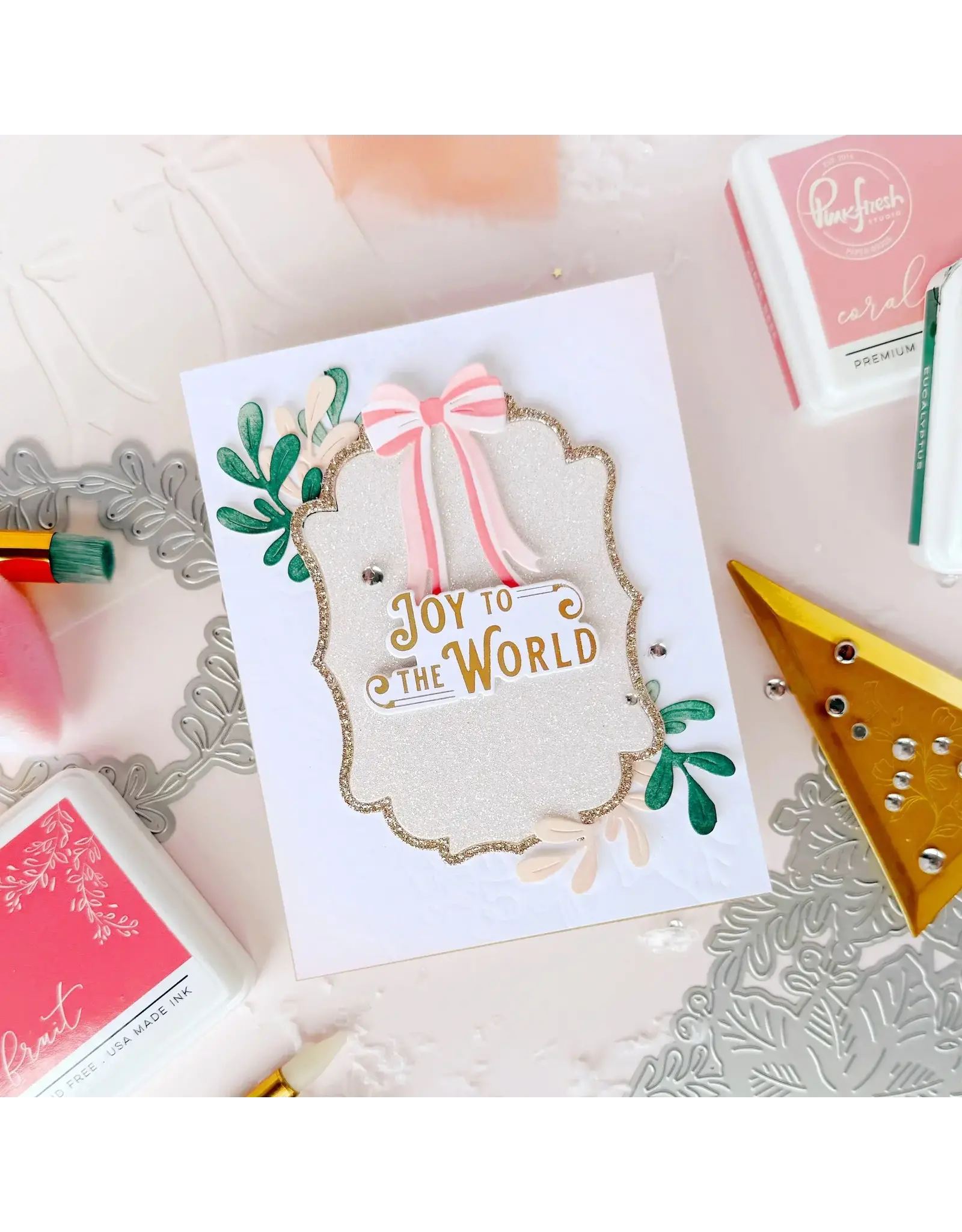PINKFRESH PINKFRESH STUDIO WHISPERS OF POINSETTIA STENCIL SET 5/PK