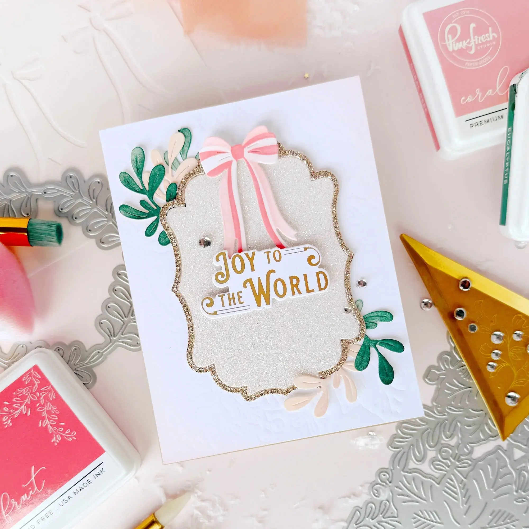 PINKFRESH PINKFRESH STUDIO WHISPERS OF POINSETTIA STENCIL SET 5/PK