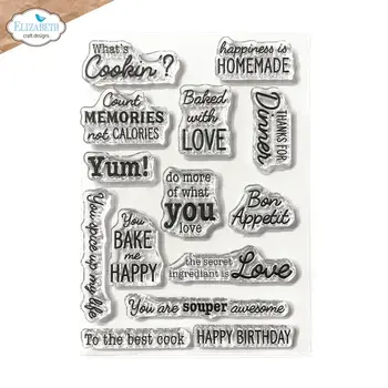 ELIZABETH CRAFT DESIGNS ELIZABETH CRAFT DESIGNS CUTE & WHIMSICAL LIVING IT UP IN THE KITCHEN SENTIMENTS CLEAR STAMP SET