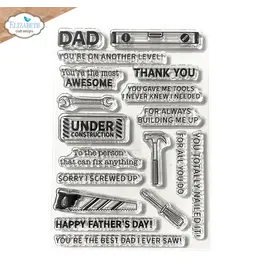 ELIZABETH CRAFT DESIGNS ELIZABETH CRAFT DESIGNS CUTE & WHIMSICAL LIVING IT UP BEST DAD SENTIMENTS CLEAR STAMP SET