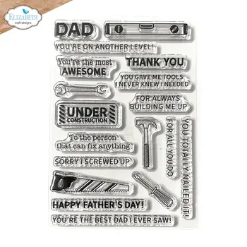 ELIZABETH CRAFT DESIGNS ELIZABETH CRAFT DESIGNS CUTE & WHIMSICAL LIVING IT UP BEST DAD SENTIMENTS CLEAR STAMP SET
