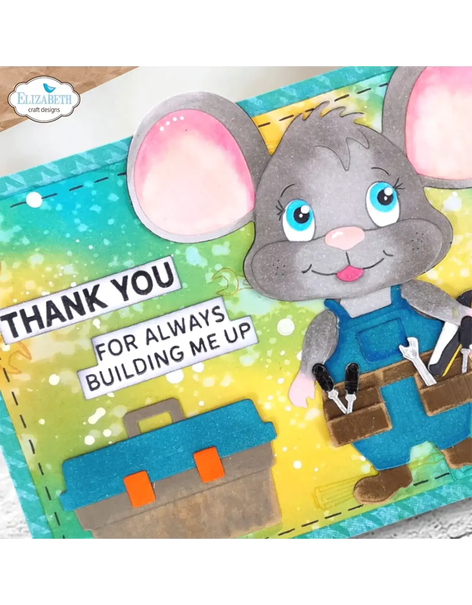 ELIZABETH CRAFT DESIGNS ELIZABETH CRAFT DESIGNS CUTE & WHIMSICAL LIVING IT UP BEST DAD SENTIMENTS CLEAR STAMP SET