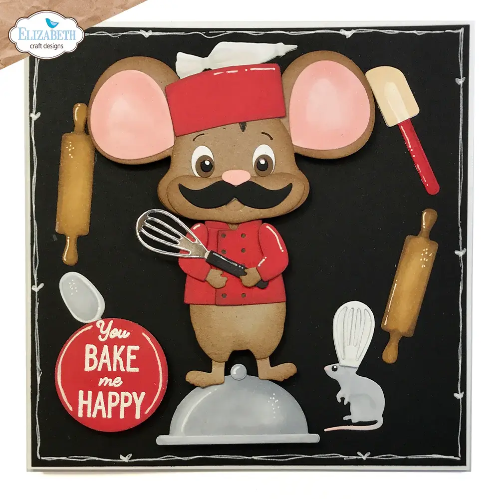 ELIZABETH CRAFT DESIGNS ELIZABETH CRAFT DESIGNS CUTE & WHIMSICAL LIVING IT UP IN THE KITCHEN SENTIMENTS CLEAR STAMP SET