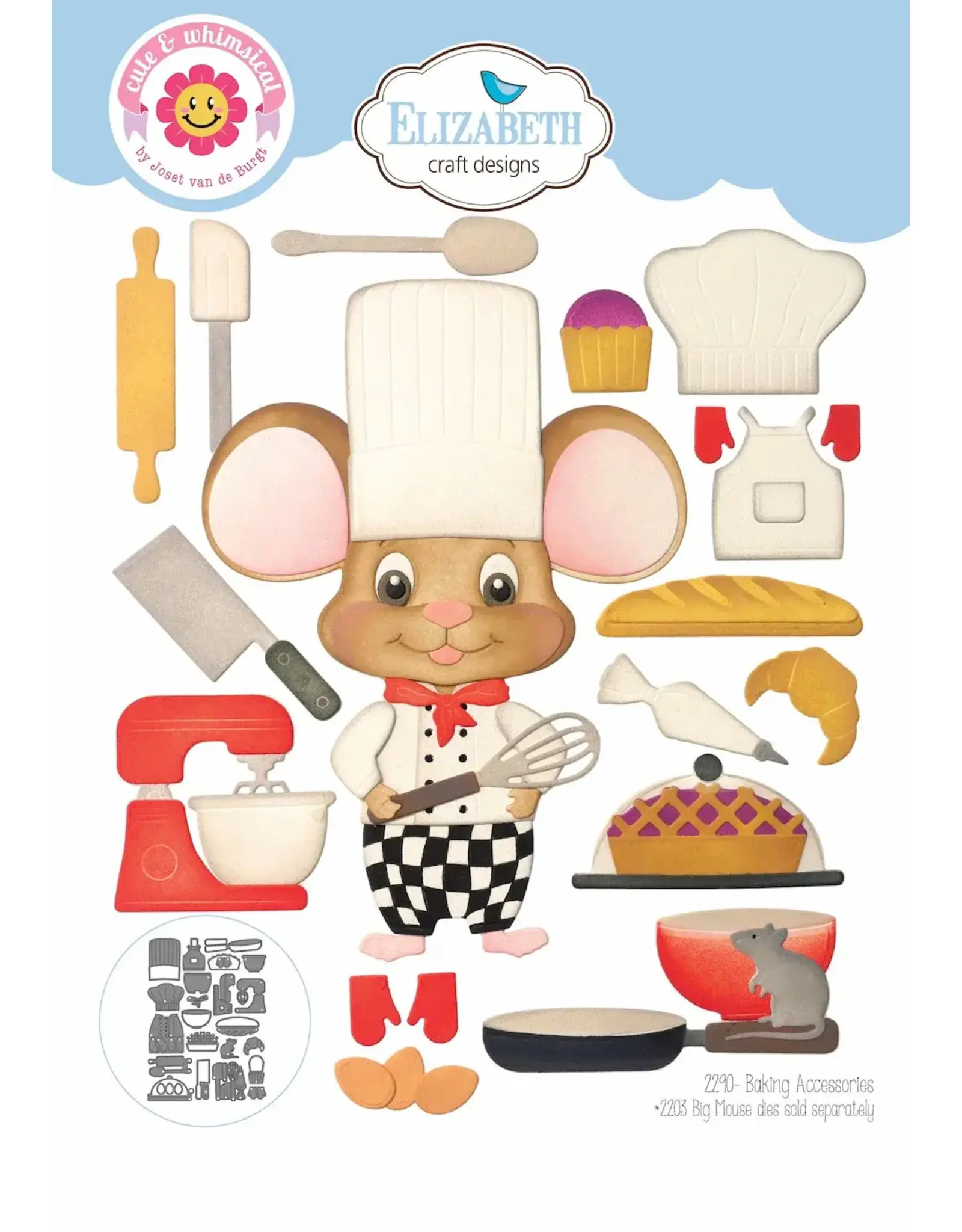 ELIZABETH CRAFT DESIGNS ELIZABETH CRAFT DESIGNS CUTE & WHIMSICAL LIVING IT UP BAKING ACCESSORIES DIE SET