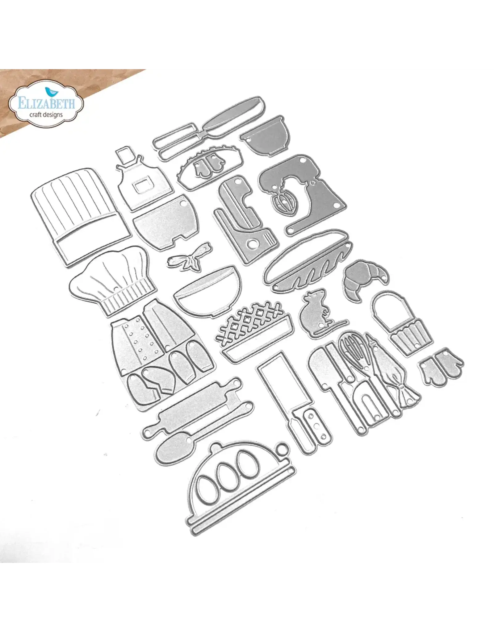 ELIZABETH CRAFT DESIGNS ELIZABETH CRAFT DESIGNS CUTE & WHIMSICAL LIVING IT UP BAKING ACCESSORIES DIE SET