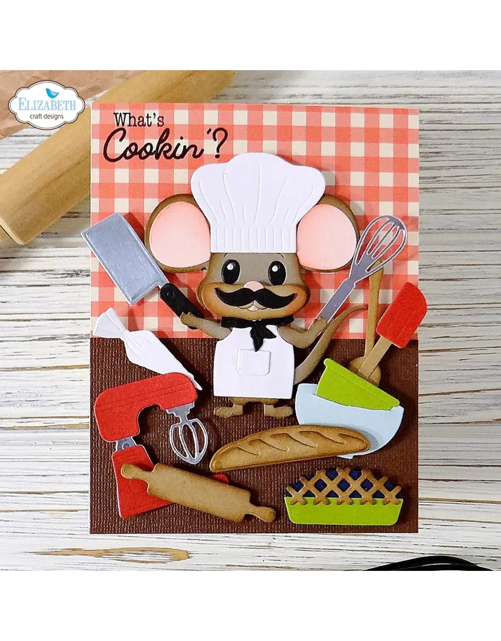 ELIZABETH CRAFT DESIGNS ELIZABETH CRAFT DESIGNS CUTE & WHIMSICAL LIVING IT UP BAKING ACCESSORIES DIE SET