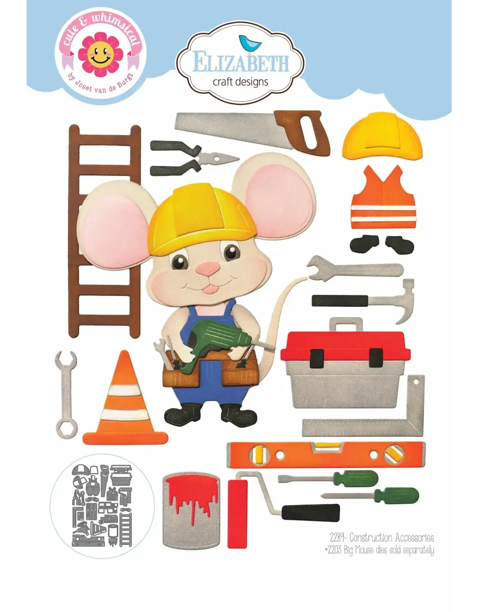 ELIZABETH CRAFT DESIGNS ELIZABETH CRAFT DESIGNS CUTE & WHIMSICAL LIVING IT UP CONSTRUCTION ACCESSORIES DIE SET