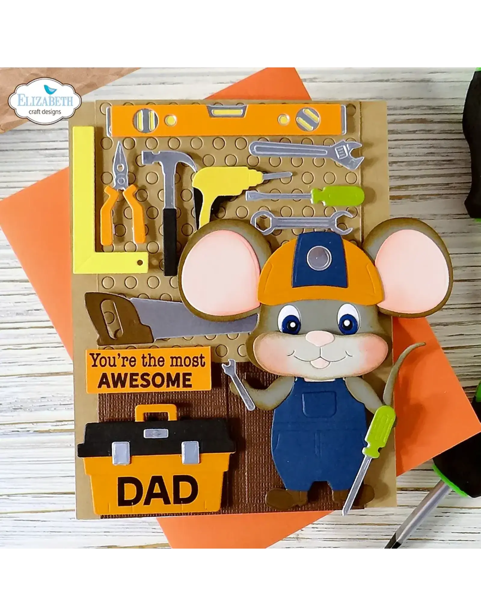 ELIZABETH CRAFT DESIGNS ELIZABETH CRAFT DESIGNS CUTE & WHIMSICAL LIVING IT UP CONSTRUCTION ACCESSORIES DIE SET