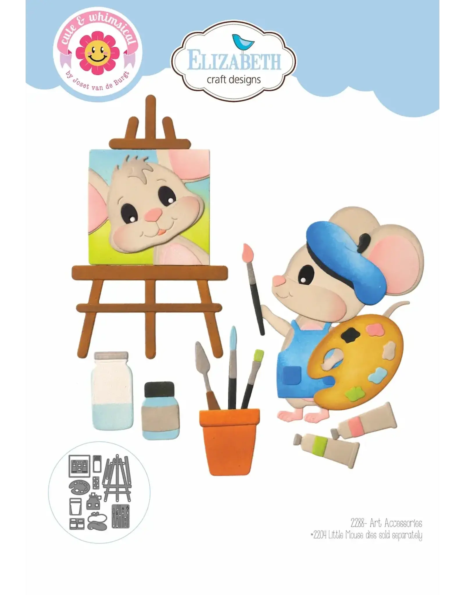 ELIZABETH CRAFT DESIGNS ELIZABETH CRAFT DESIGNS CUTE & WHIMSICAL LIVING IT UP ART ACCESSORIES DIE SET