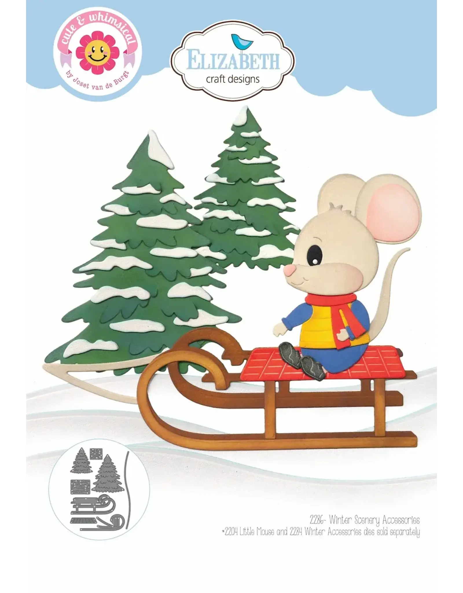 ELIZABETH CRAFT DESIGNS ELIZABETH CRAFT DESIGNS CUTE & WHIMSICAL LIVING IT UP WINTER SCENERY ACCESSORIES DIE SET