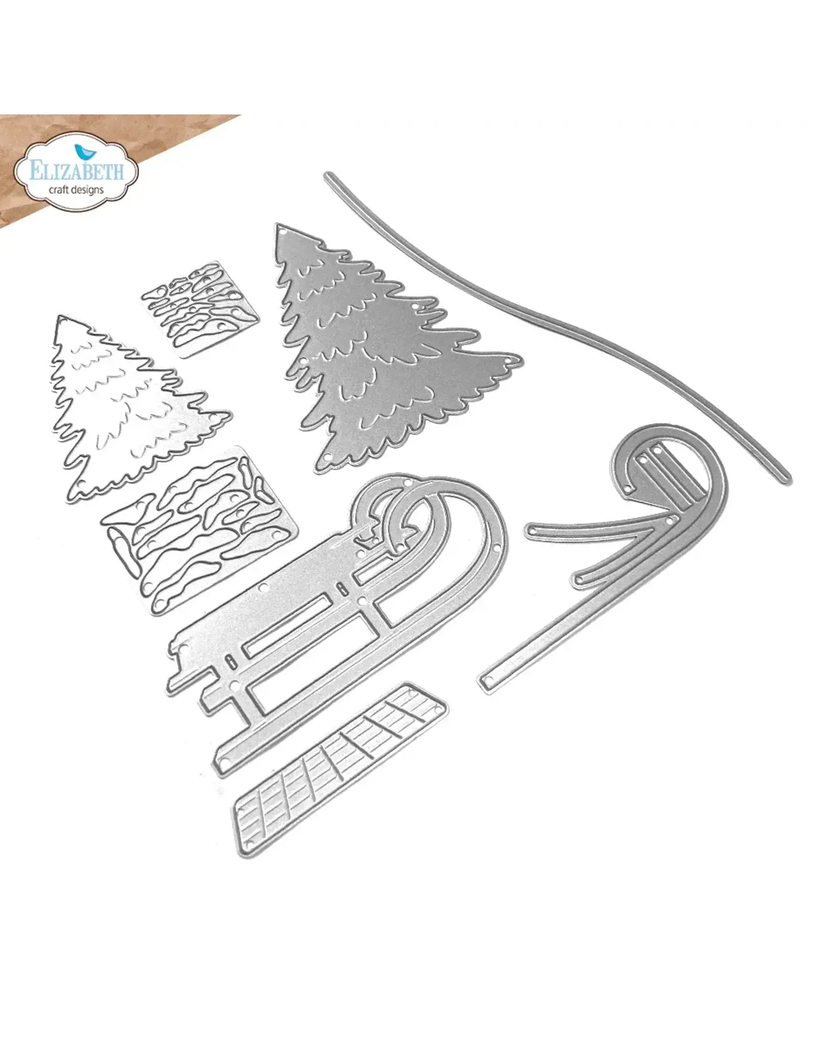 ELIZABETH CRAFT DESIGNS ELIZABETH CRAFT DESIGNS CUTE & WHIMSICAL LIVING IT UP WINTER SCENERY ACCESSORIES DIE SET