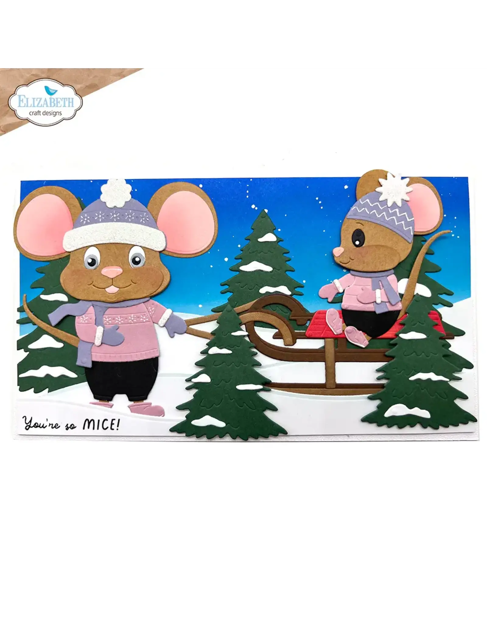 ELIZABETH CRAFT DESIGNS ELIZABETH CRAFT DESIGNS CUTE & WHIMSICAL LIVING IT UP WINTER SCENERY ACCESSORIES DIE SET