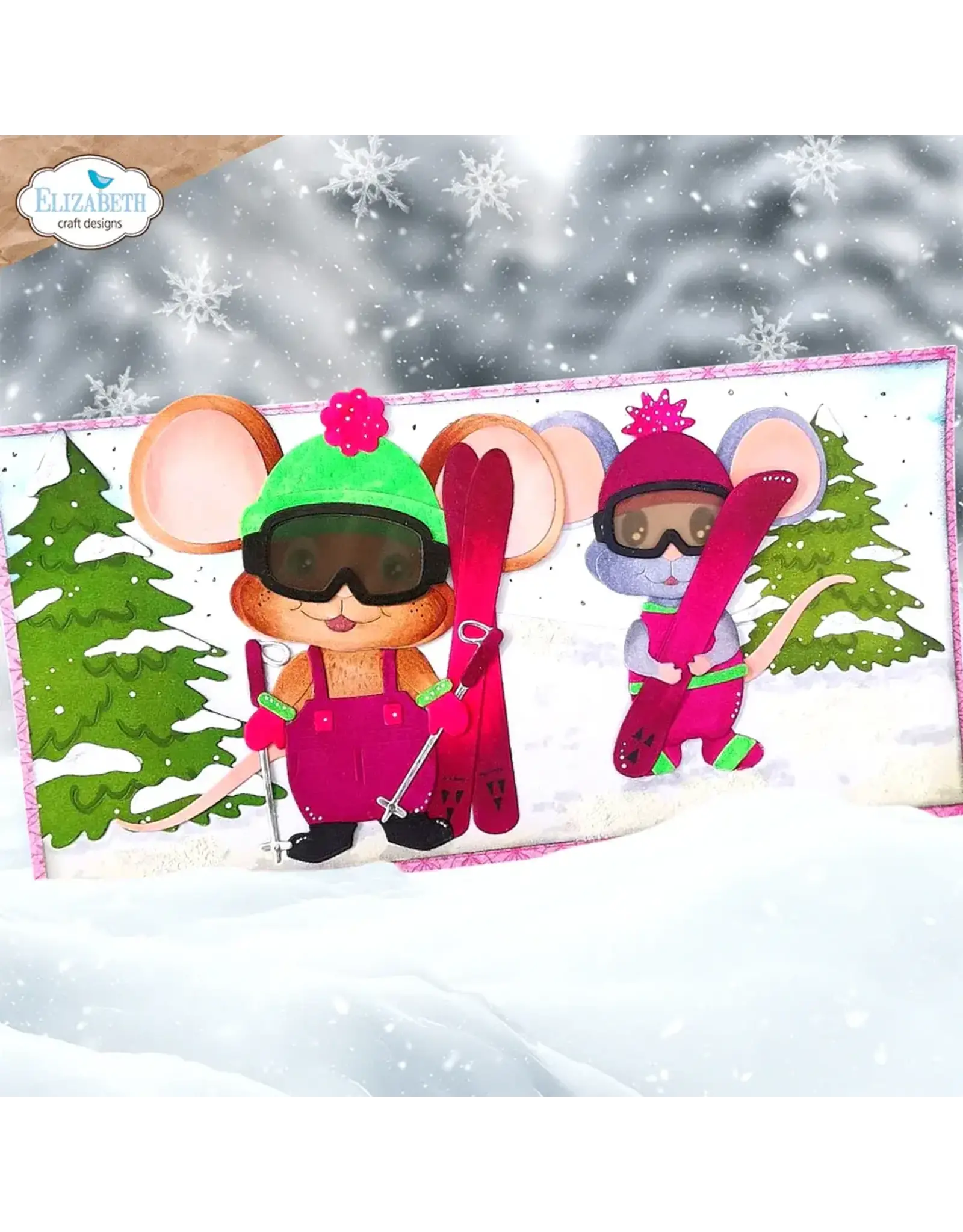 ELIZABETH CRAFT DESIGNS ELIZABETH CRAFT DESIGNS CUTE & WHIMSICAL LIVING IT UP WINTER SCENERY ACCESSORIES DIE SET