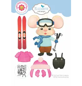 ELIZABETH CRAFT DESIGNS ELIZABETH CRAFT DESIGNS CUTE & WHIMSICAL LIVING IT UP BIG MOUSE WINTER ACCESSORIES DIE SET